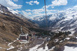 Cableway to the Elbrus The North Caucasus. Sunny spring morning.