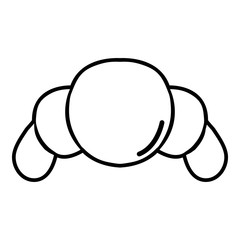 Poster - Croissant icon, outline line style