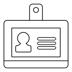 Sticker - Badge office icon, outline line style