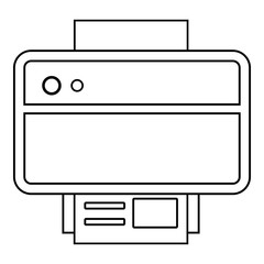 Poster - Printer icon, outline line style