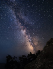 Wall Mural - clearly milky way galaxy at dark night