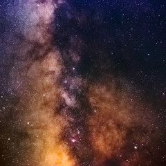 Wall Mural - clearly milky way galaxy at dark night