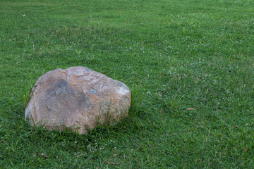 Wall Mural - Large stones placed on the lawn.