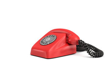 Wall Mural - 3d rendering of an old-fashioned rotary phone isolated on white background.