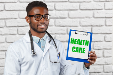 Wall Mural - African american medical doctor man