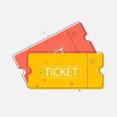 Wall Mural - ticket icon in trendy flat style, vector illustration
