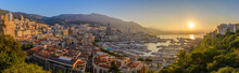 Monaco Ville Harbour Sunrise Panorama City Skyline, Monte Carlo, Monaco