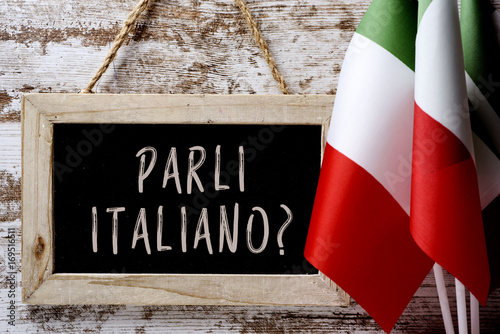 question parli italiano? do you speak Italian? Canvas Print