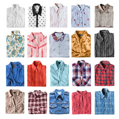 Canvas Print - Folded shirts isolated