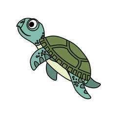 Sticker - Cute marine turtle icon vector illustration graphic design