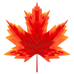 abstract stylized symbol autumn maple leaf. vector illustration for magazine, poster, book cover, ba