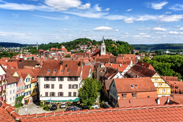 Canvas Print - Universitätsstadt Tübingen Fachwerkhaus Stadt