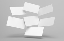 Blank White 3d Visiting Card Template 3d Render Illustration For Mock Up And Design Presentation.