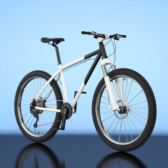 Poster - Black and White Mountain Bike. 3d Rendering