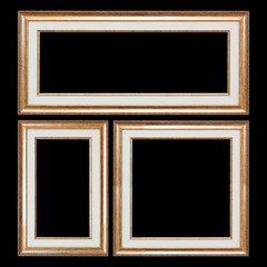 Poster - Set of Closeup Wooden Vintage Frames with Blank Space for Yours Design