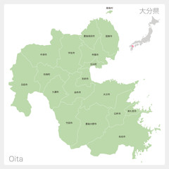  大分県の地図