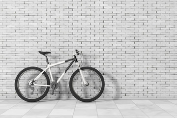 Poster - Black and White Mountain Bike. 3d Rendering