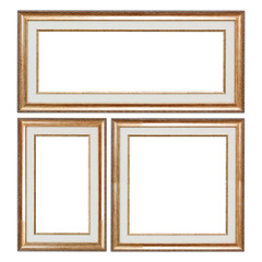 Poster - Set of Closeup Wooden Vintage Frames with Blank Space for Yours Design
