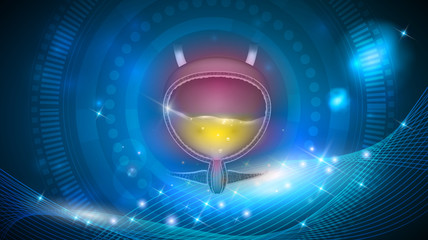 Sticker - Urinary bladder abstract design, beautiful blue artistic background.