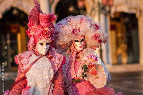 Fotografie, Obraz Women in carnival costume,Venice, Veneto, Italy, Europe