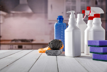 Wall Mural - cleaning products on the table