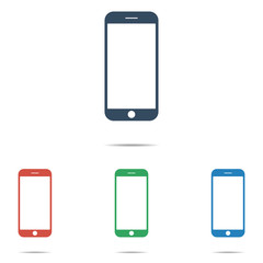 Wall Mural - trendy smartphone icon set - simple flat design isolated on white background, vector