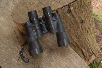 old prism black color binoculars