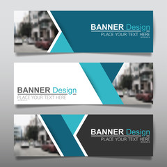Wall Mural - collection horizontal business banner set vector templates. clean modern geometric abstract backgrou