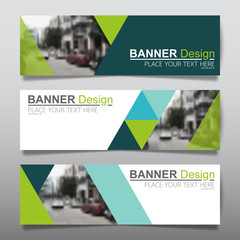 Wall Mural - collection horizontal business banner set vector templates. clean modern geometric abstract backgrou