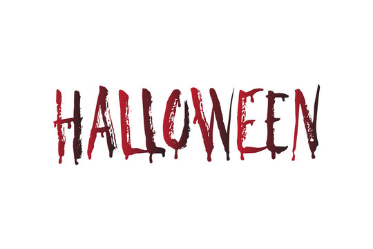 Blood Halloween word. Vector Halloween design element.