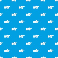 Poster - Pointing hand gesture pattern seamless blue
