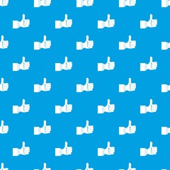 Poster - Thumb up gesture pattern seamless blue