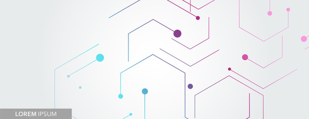 vector banner design, white background with hexagon pattern