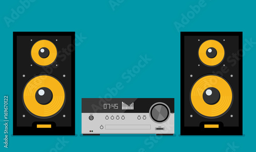 Fotomural Home stereo flat vector music systems