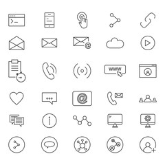 Poster - 30 Line Icons Of Social