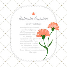 Colorful Watercolor Texture Vector Nature Botanic Garden Memo Frame Orange Carnations