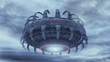 3d rendering. Futuristic unidentified flying object
