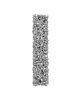 3D render of silver or grey alphabet make from bolts. Big letter I with clipping path. Isolated on white background