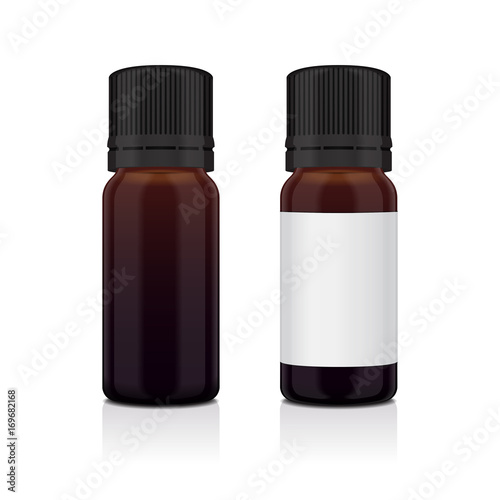 Set of realistic essential oil brown bottle Wallpaper Mural