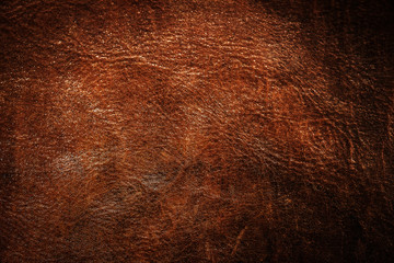 Wall Mural - dark brown leather background or texture