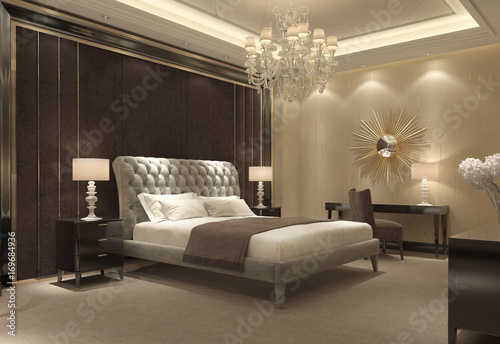 Chic Classic Luxury Bedroom Interior Perspective View