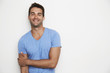 © sanneberg - Portrait of smiling dude in blue