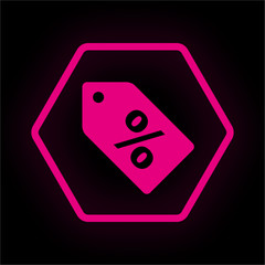 Poster - Neon Button Polygon - Etikett