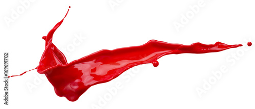 Fotomural red paint splash isolated on a white background