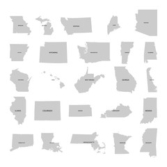 Poster - States of America territory on white background