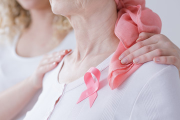 Wall Mural - Encouraging mother with breast cancer