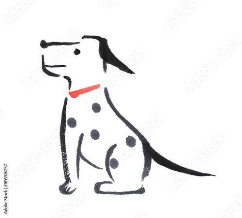 犬の墨絵 干支 戌 014 西洋犬 Adobe Stock でこのストックイラストを購入して 類似のイラストをさらに検索 Adobe Stock