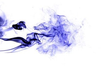 Naklejka na meble Abstract blue smoke on white background, blue background,blue ink background