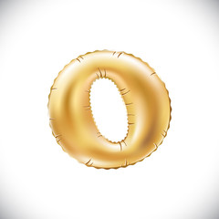 Wall Mural - Gold balloon font part of full set upper case letters, O