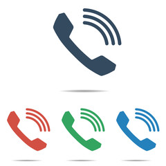 Wall Mural - phone handset icon set - simple flat design isolated on white background, vector